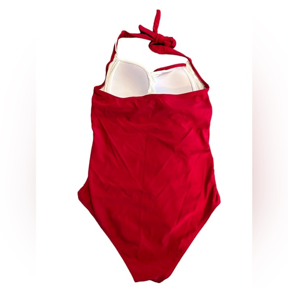 Miranda Lambert halter style RED crimson vintage retro one piece swimsuit NWT - Picture 7 of 11